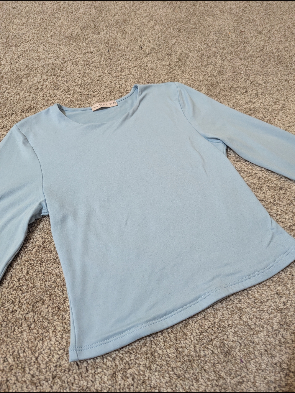Sincerely Jules Pastel Blue Crewneck Top